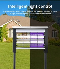 4500V Electric Bug Zapper Outdoor Mosquito Killer Solar Fly Trap Waterproof US ✨