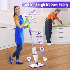 Spray Mops for Hardwood Floor Cleaning: Purple Mop with pads,