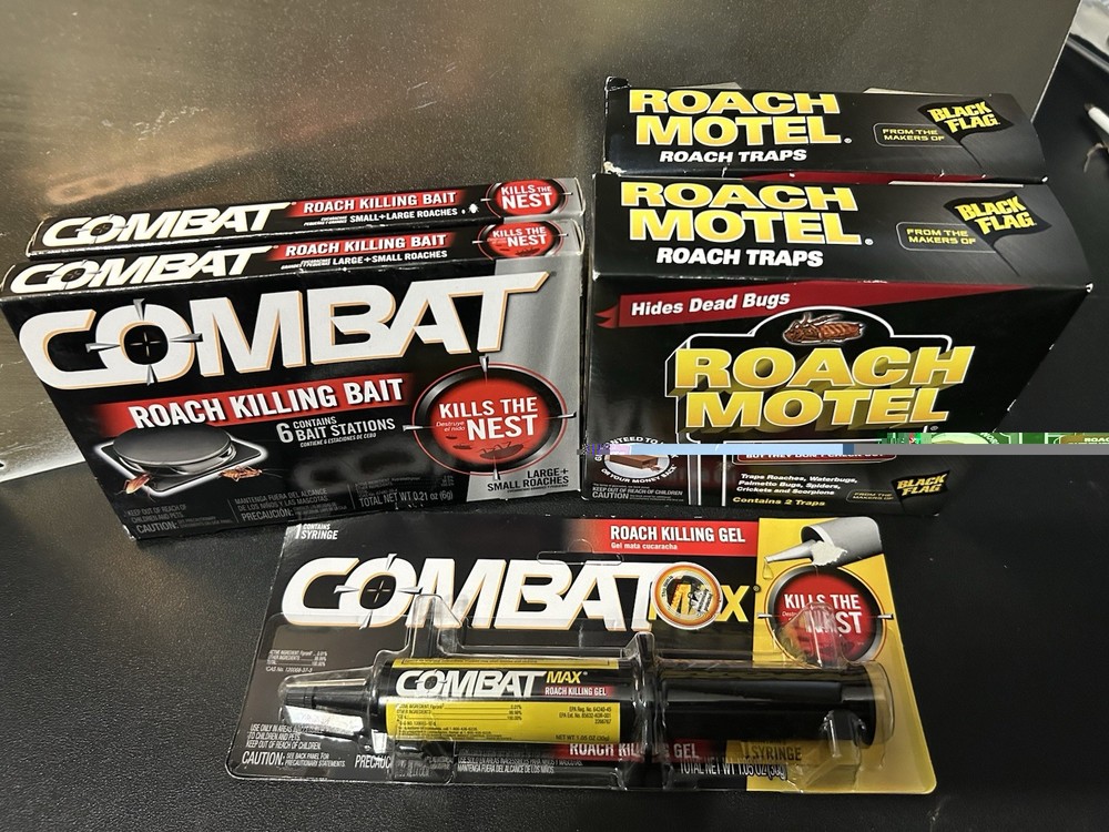 Combat 30g Roach Gel Bait Syringe + Bait Stations & Motels Source Kill Max NEW