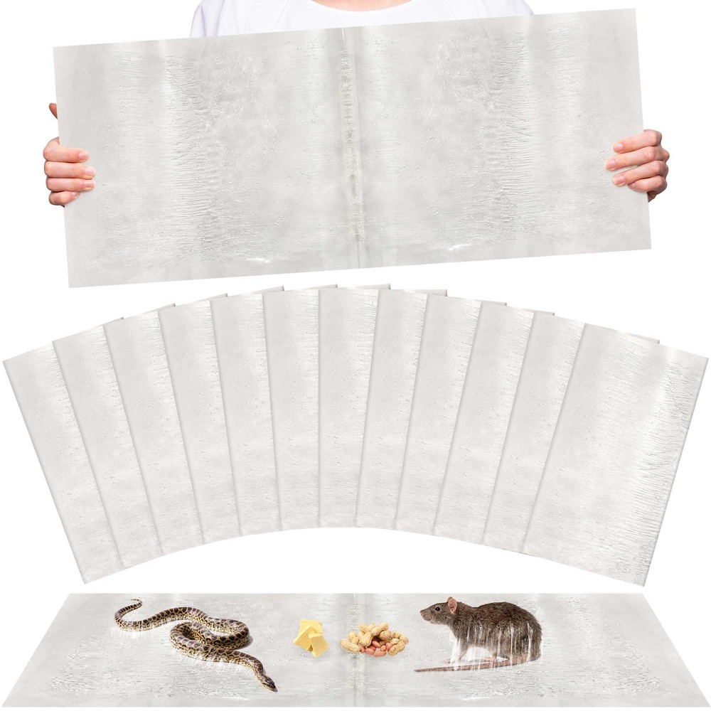 12 Pack Large Super Sticky Glue Traps for Mice and Rats, Rat Mouse White