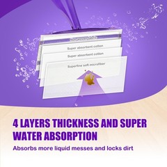 Mop Pad Refill Compatible with Swiffer WetJet Spray Mop, 11.6″ x 5.9″, Purple