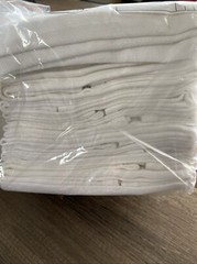 Industrial Shop Rags Towels Washed White Charcoal Strip 12pk 16×27/az