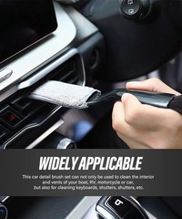 Universal 2-in-1 Car Duster and Brush Tool, Double Head Auto Inte Color: Black