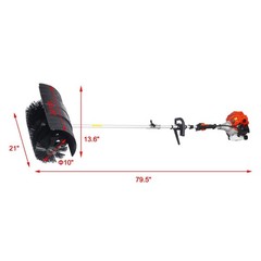 52cc Handheld Gas Power Sweeper Broom Snow Dirt Driveway Walkway Clean