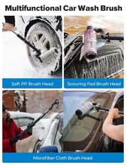 79” Electric Car Wash Brush with Long Handle, Car Cleaning Brush for Cleanin…