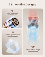 Portable Mini Handheld Turbo Fan, 4 Speed High Velocity Personal [Max 16H Coo…