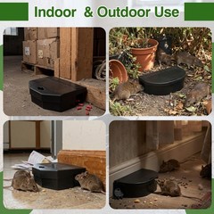 Mysora 12 Pack Reusable Mouse Bait Station with Lock and Keys Pet Black