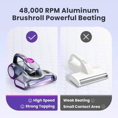 ezly Mattress Vacuum Cleaner with 18KPa Strong Suction, Gray Purple