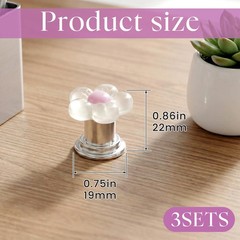 Hzopcw 3pcs Push Start Button Cover, Resin Flower Car Pink & Purple & White