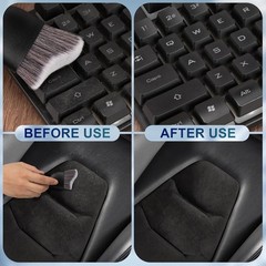 2-Piece Car Interior Detailing Brush Set with Soft Bristles f Color: Dark Gray
