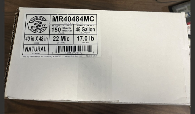 Can Liner, 40×48, 22 mic, 45 gal,