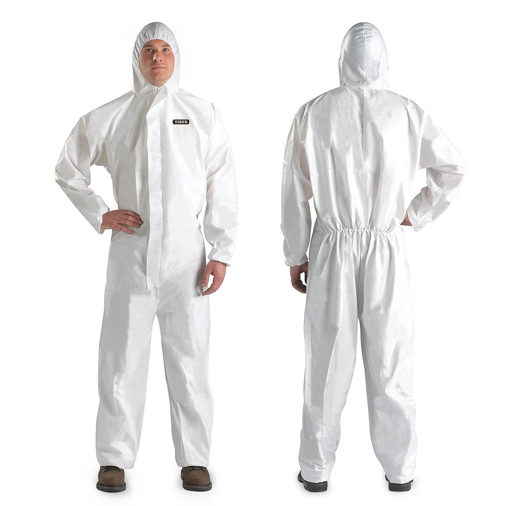 Hazmat Suit Disposable Coverall | Heavy Duty Full Body Painters Suit in 7 Siz…