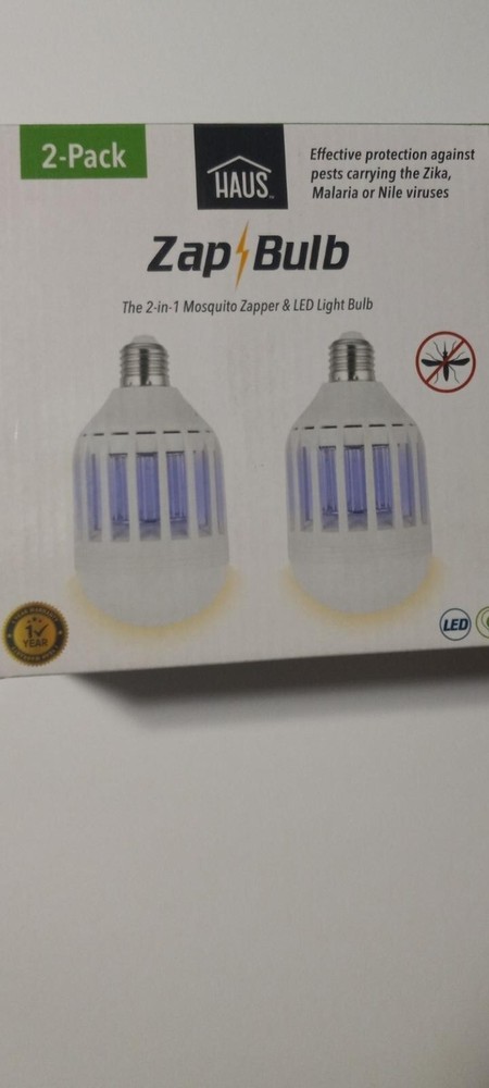 HAUS 2- IN – 1 MOSQUITO ZAPPER and LED Light Bulb Easy To Use ENERGY Efficient