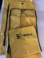 2 yellow janitorial cart bags 25 Gallon Zippered Front Triple S brand Lot Of 2
