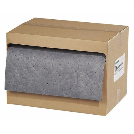 Spilltech Grsmf100h-Bx Sorbent Roll, 18 Gal, 15 In X 100 Ft, Universal, Gray,