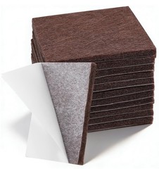 12PCS Furniture Felt Pads, 2 Inch Small Square Pads 2 inches, Brown