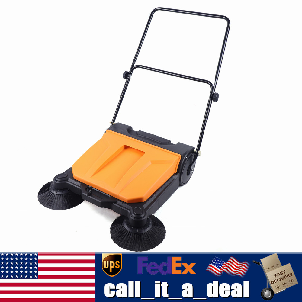 26″ FLOOR GARDEN WORKSHOP PUSH SWEEPER DOMESTIC & WET BRUSHES Cleaning Tool NEW