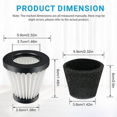 4 Pack F117 Filters Compatible with Dirt handheld vacuum filter(white)
