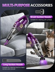 ZJZJ Handheld Vacuum Cordless, 15000PA Powerful Suction Hand Purple & Gold