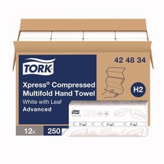 Tork 424834 8.3 in. x 9.25 in. 1-Ply Xpress Hand Towels – White (12 PK/CT) New