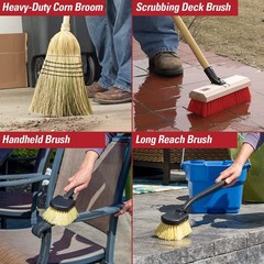 Harper 37518100 Deck/Patio Cleaning Set 60 In. Handle Deck Brush Heavy Duty