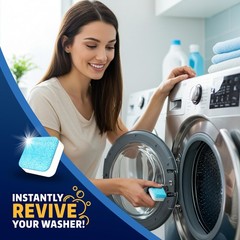 Washing Machine Cleaner Tablets 24 Pack – 24 Count (Pack of 1), Blue & White