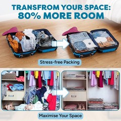 9-Pcs Travel Vacuum Bags with Electric Pump – Small, Medium, Large