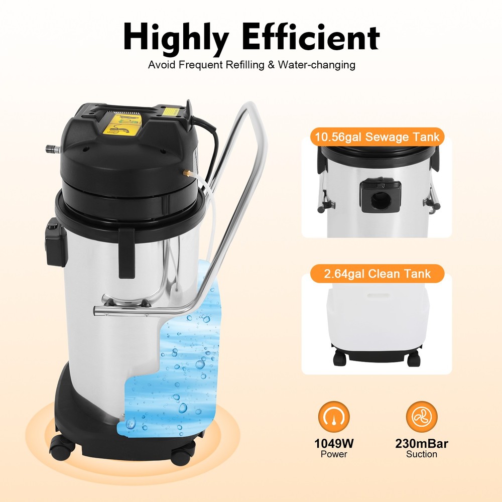 40L Commercial Carpet Cleaning Machine 3in1 Carpet Cleaner Vacuum Extractor 110V