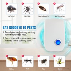 2026 Upgraded Ultrasonic Pest Control Repeller, Indoor Mouse Repellent White