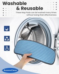 RuannoClean Steam Mop Replacement Pads Compatible with Wagner Blue -4pack