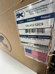 12 Pack SPC Brady Oil412 Aborbent Sock Oil Only 12 Gal, 3” X 4’ FT, White