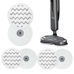Gabrella 6 Pack 3897A Rotating Steam Mop Pads Replacement Compatible White