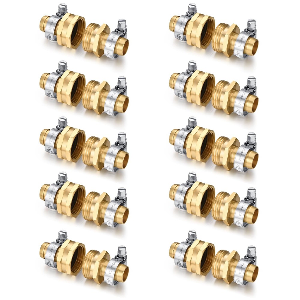 Garden Solid brass Hose Repair Connector with 5/8″-10 Set, Set