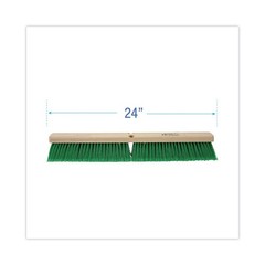 Boardwalk 20724 3″ Flagged Recycled PET Plastic Bristle 24″ Floor Broom Head New