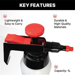 KOTA 1 L Adjustable Hand Pump Pressure Sprayer, Heavy-Duty Multipurpose White