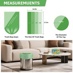 2-Gallon Green Small Garbage Bags – Compostable Mini Trash Bag 100 Count Unsc…