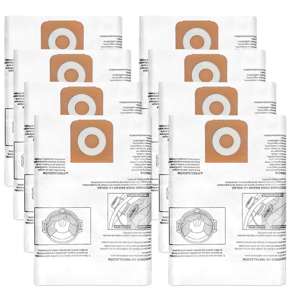 8 Pack CMXZVBE38749 Vacuum Dust Bags Replacement for CRAFTSMAN 16-20 Gallon W…