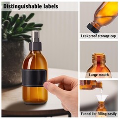 Tecohouse Amber Glass Spray Bottles 8.8 oz, 2 Pack Empty oz