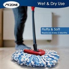 MXZONE Spin Mop Replace Head for O 2pcs 2-Tank Blue, 2-tank Blue