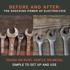 Electrolysis Kit Rust Remover for Metal – Gentle DIY Rust Removal for Cast Ir…