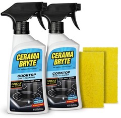 Cerama Bryte Daily Cooktop Cleaner, 16 oz & 32 Fl Oz (Pack of 1), 4 Piece Set