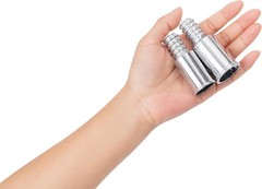 (2-Pack) 1″ Threaded Tips Replacement for Extension Poles 1 in, sliver