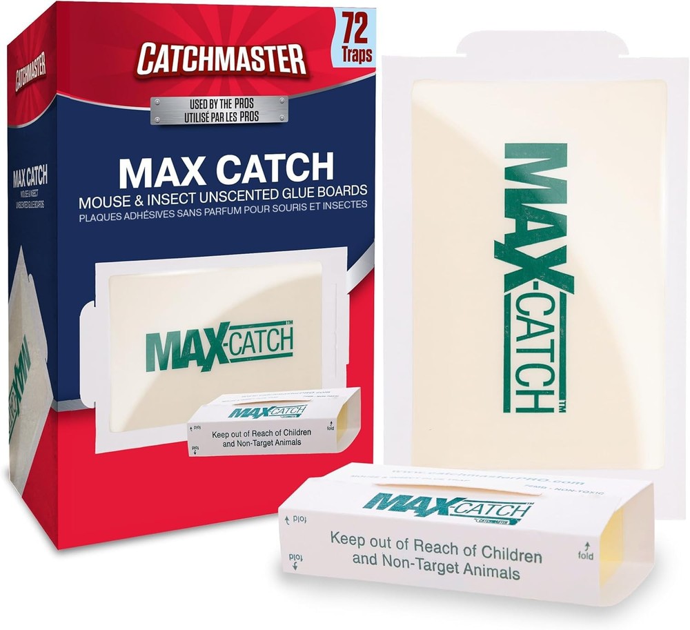 Catchmaster Max-Catch Mouse & Insect Glue Trap 72PK, 72 Pack, White