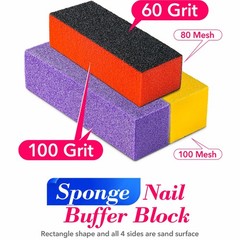 16 Pcs Nail Files and Buffers Blue, Pink, Yellow, Red, Black, Silver, Orange