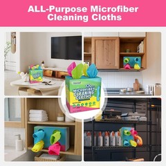 UNIMADE Microfiber Cleaning Cloth, 120 120 Pack, Pink & Yellow & Green & Blue