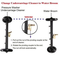 Tool Daily Dual-Function Undercarriage Cleaner,Surface 16”+ broom, Black