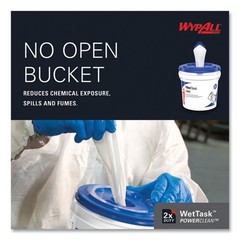 WypAll Power Clean WetTask Wipers, 6 x 12, Unscented, 95/Roll, 6 Rolls/Carton