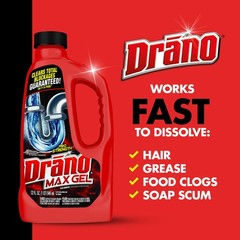 Drano Max Gel Drain Clog Remover and Cleaner for 32 Fl Oz (Pack of 1), Red