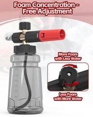 DANCINGBOAR Foam Cannon for Pressure Washer with 1/4″ Quick Connector, Gray