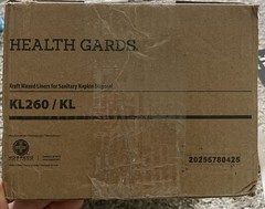 Case of 500 Health Gards Kraft Waxed Disposal Sanitary Napkin Liners KL260/KL